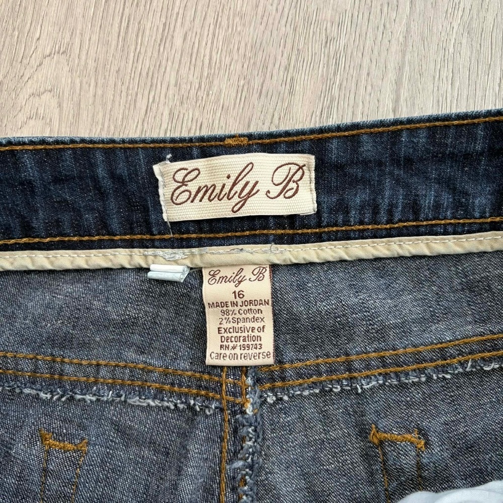 Emily B by Emily Bustamante Classic Straight-Leg Jeans Dark Blue Chic Cotton 16 - Picture 5 of 6